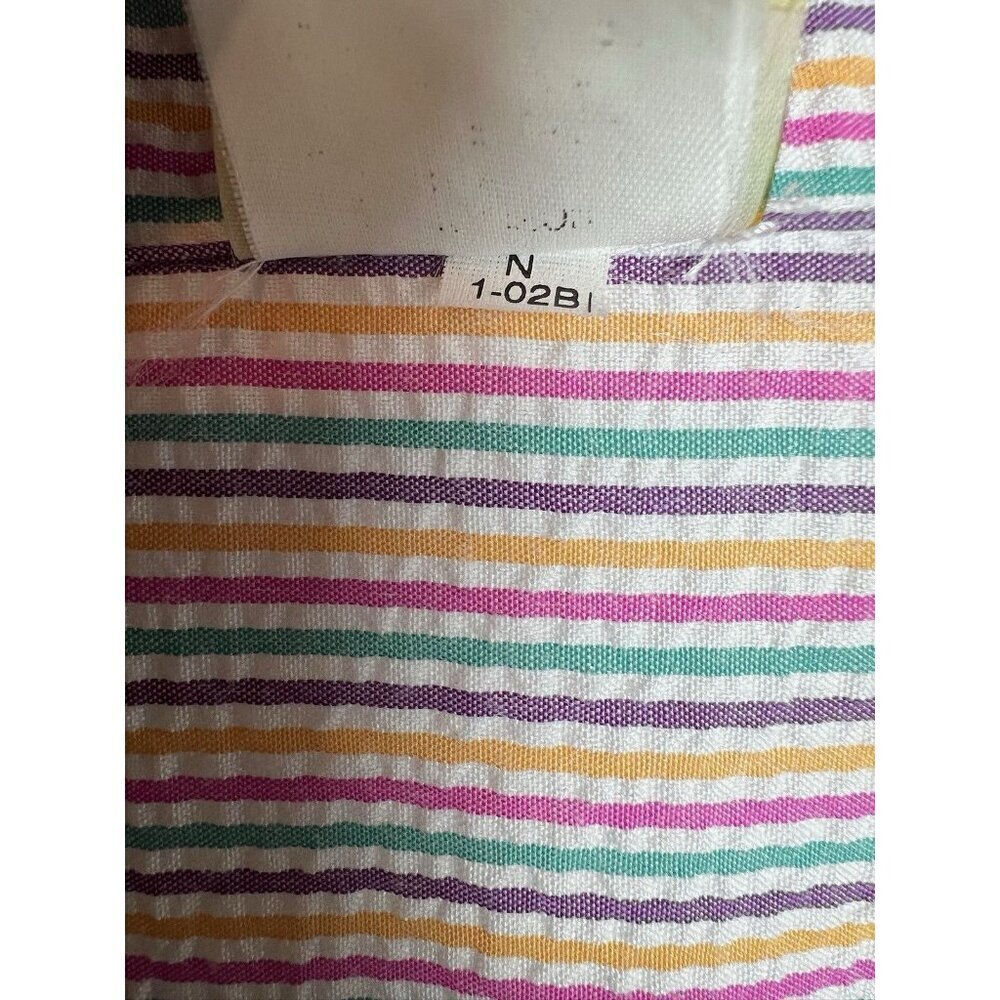 Boca Bay Button Up Shirt Blouse Short Sleeve Seersucker Pink Stripe Women’s - Picture 4 of 10